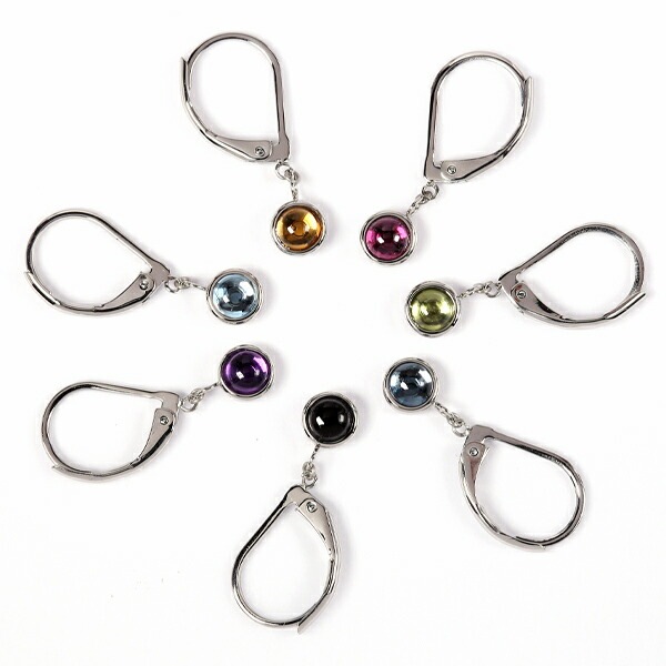 天然石カボションカット  ジャーマンフックピアス ［4mm］