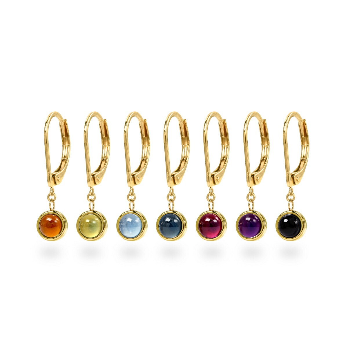 天然石カボションカット  ジャーマンフックピアス ［4mm］