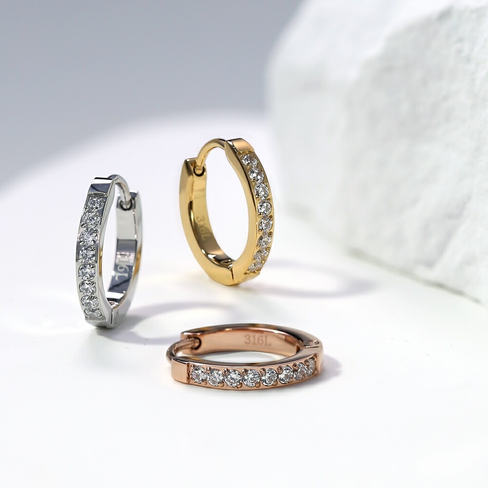 《Large》ハーフエタニティピアス 2mm×15mm