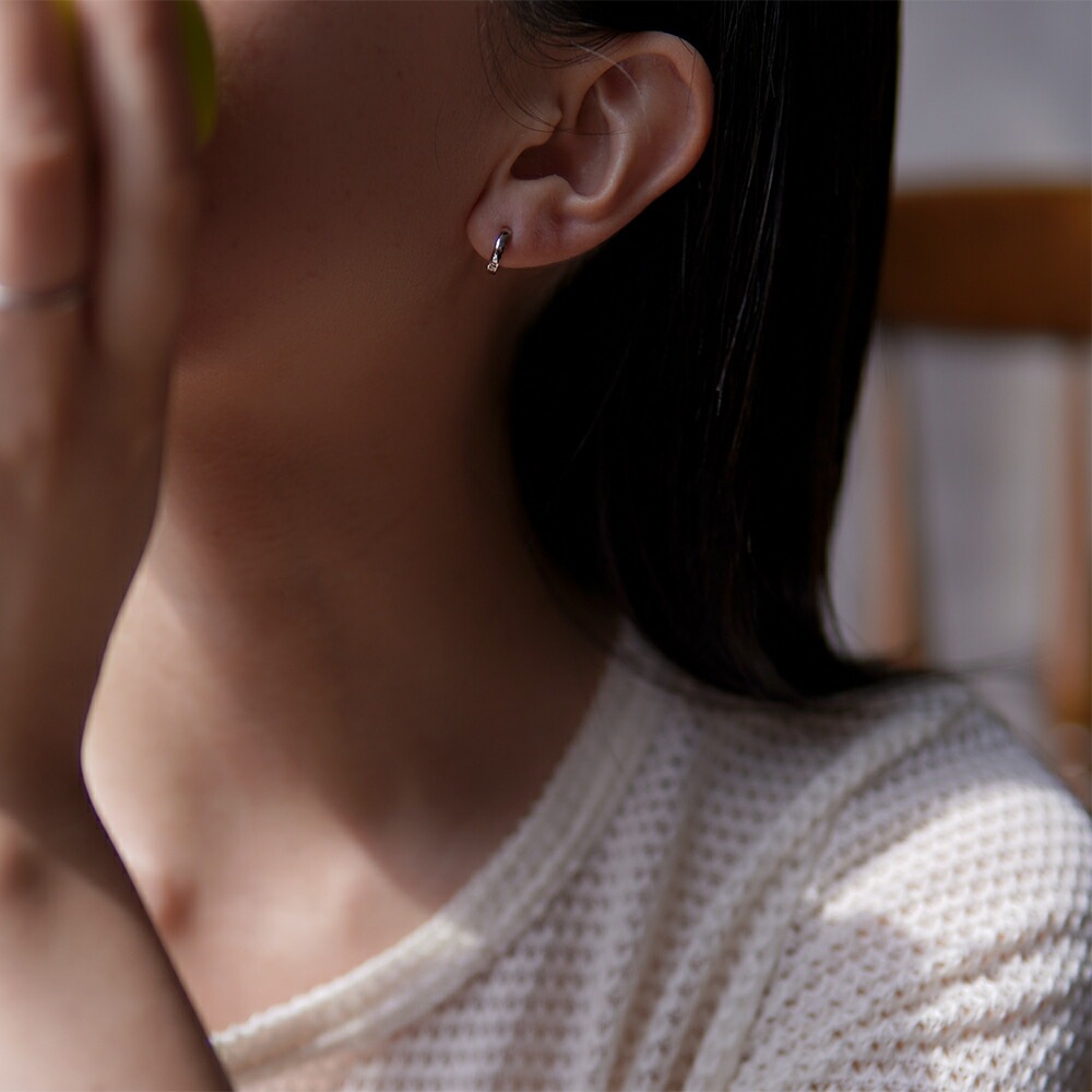 甲丸フープ 中折れ式ピアス 2mm×10mm