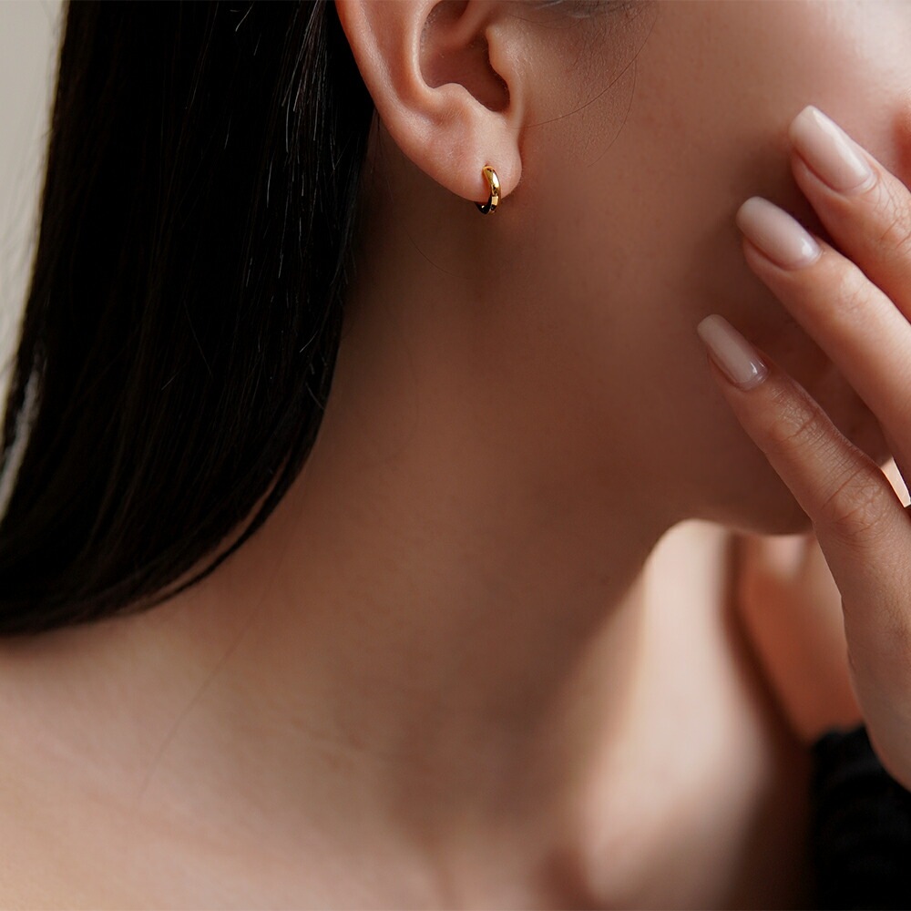 甲丸フープ 中折れ式ピアス 2mm×10mm