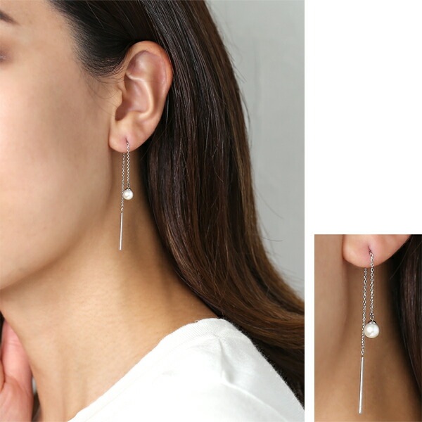 ピアス   ストーレート 5MM 淡水P