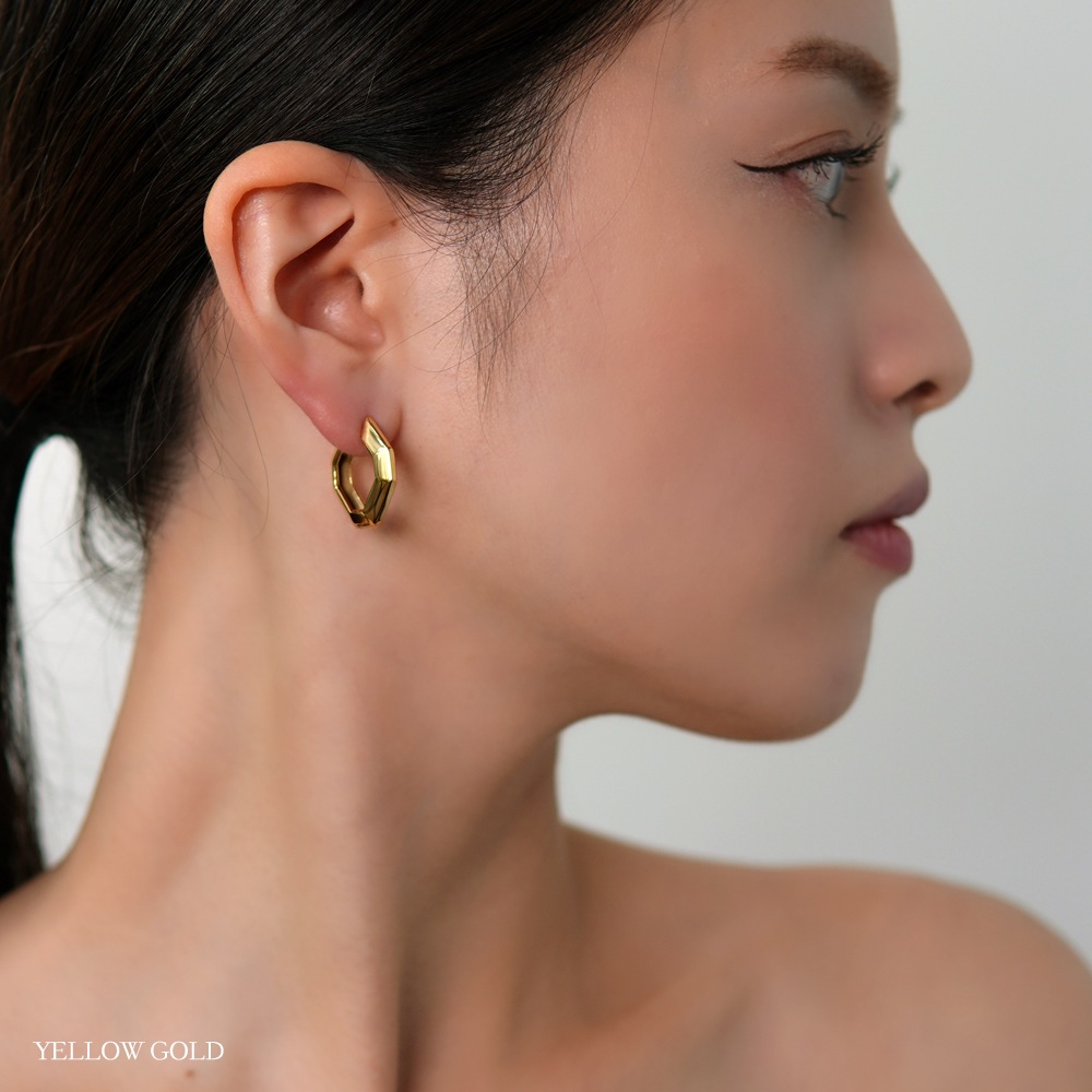 【片耳販売】六角形中折れ式ピアス