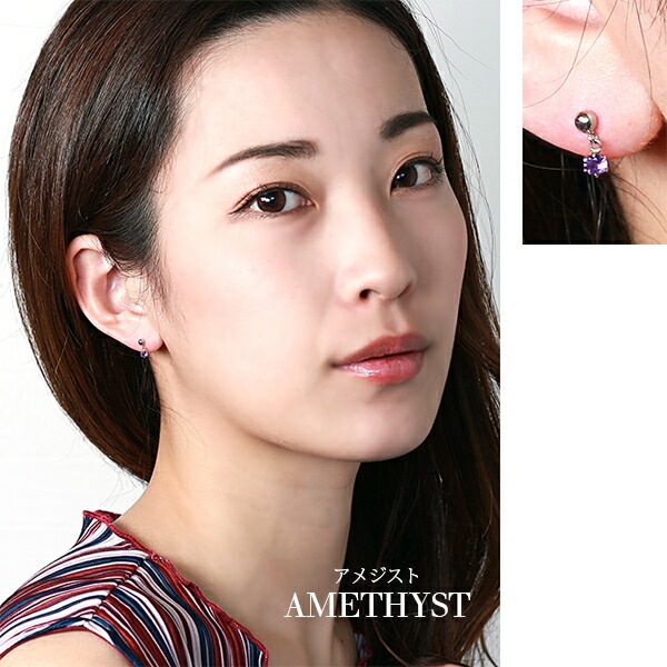 天然石 半丸 スタッドピアス ［3mm］
