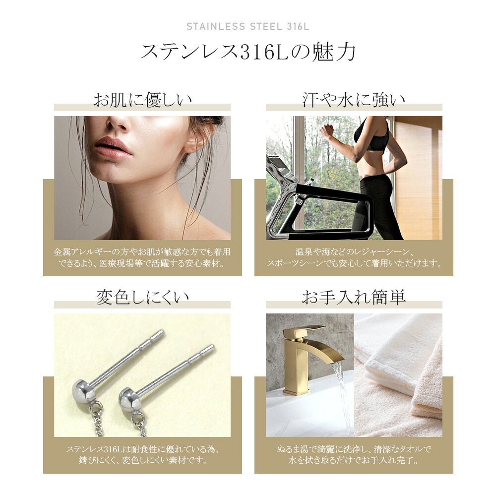 ピアス 金属アレルギー対応 セカンドピアス ファーストピアス レディース 誕生日 プレゼント ステンレス316 キャッチ ピアス 天然石 誕生石(12月) トルコ石【両耳用】