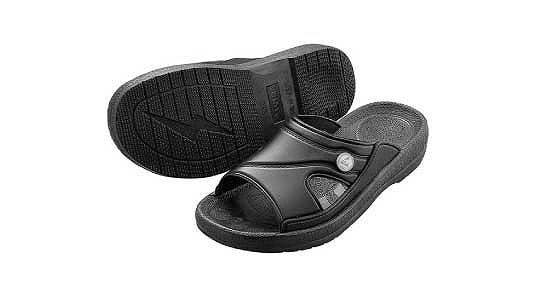 アズピュアESDスリッパ（黒 | 安全保護具,標準(または鉄),生地