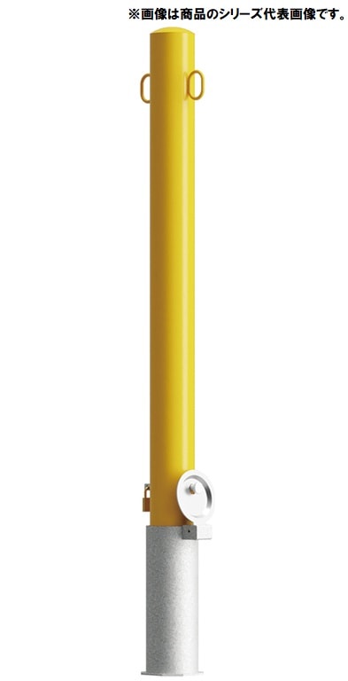 スチール製 車止め 脱着式 スチール製蓋 鍵付き 両フック付 EC1085RC-DL 受注生産品 ＜カネソウ＞ 車止めポール バリカー