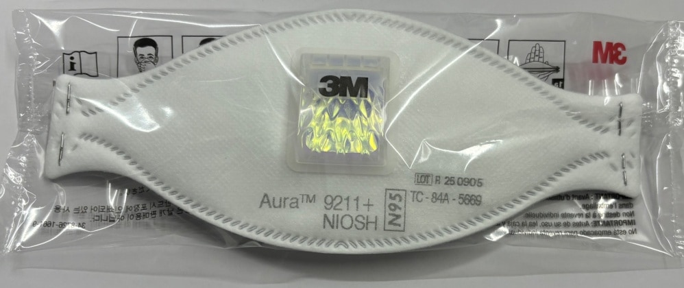 在庫あり即納】10枚入り Aura 折りたたみ式防護マスク 9211 + N95 排気弁付 < 3M スリーエム > Aura 9211 + N95 ・ 9210 + N95 の 排気弁付