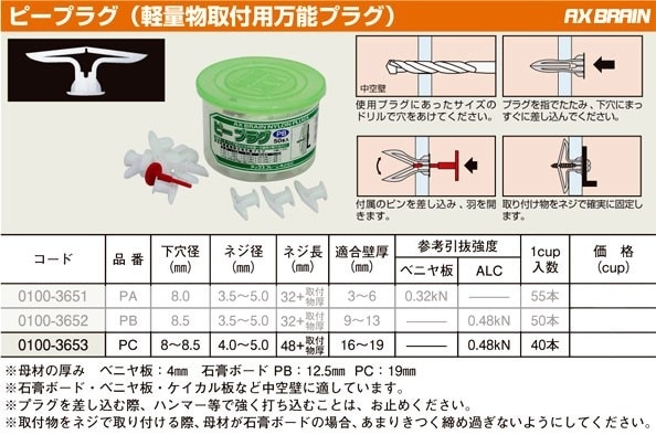 ピープラグ PC 入数40 アックスブレーン ・ WAKAI トグラーTOGGLER　TC
