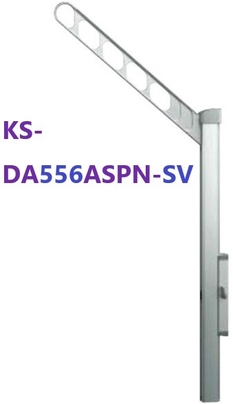 アーム付上下移動式ポール KS-DA556ASPN-SV (2本入）１セット シルバー ナスタ 【oh倉庫】 DA556ASPN-SV　243921 杉田エース 243-921 