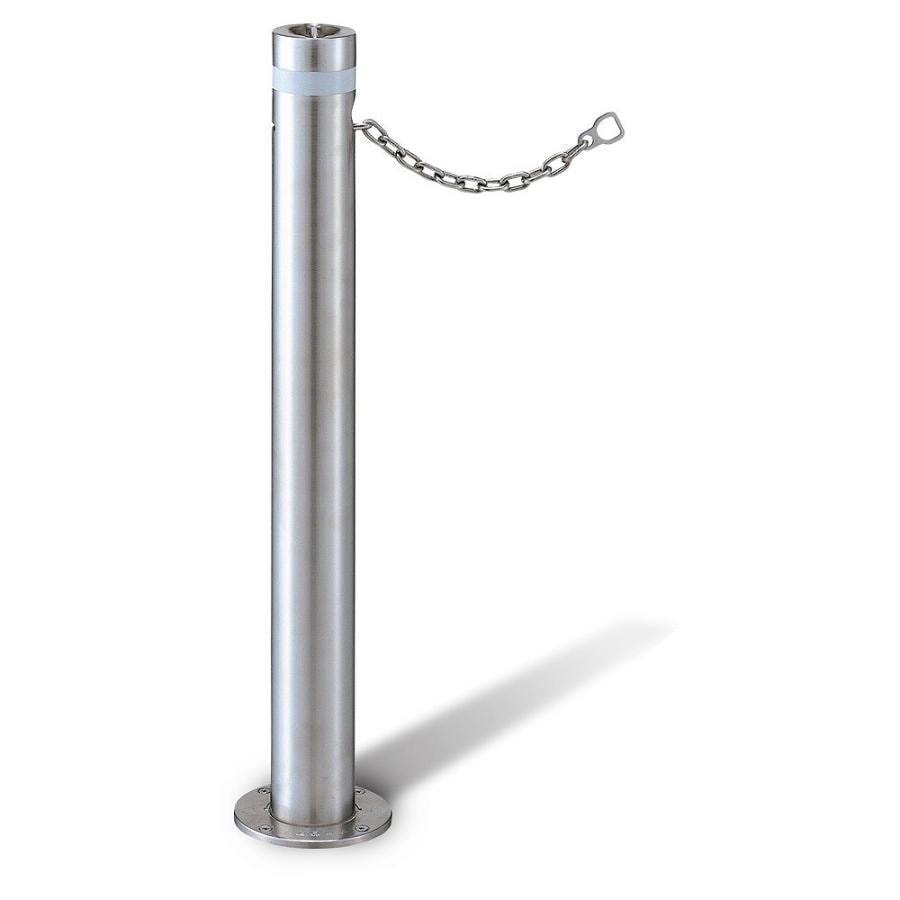 固定式チェーン内蔵車止め ステンレス製  AJEシリーズ φ76.3 AJE8-C 中部コーポレーション