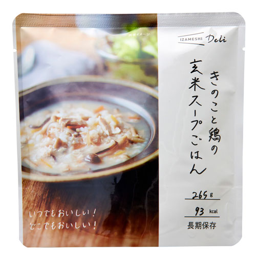 150円OFF:2個目から同シリーズで】 イザメシ Deli きのこと鶏の玄米スープごはん 【追跡メール便】 652841 杉田エース 非常食 保存食