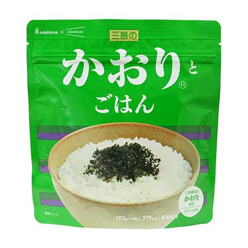 150円OFF:2個目から同シリーズで】 イザメシ 三島食品×IZAMESHI かおりRとごはん 【追跡メール便】 652746 杉田エース 非常食 保存食