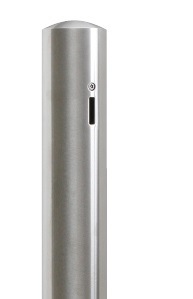 チェーン内蔵型 ステンレス製 車止め 脱着式 鋳鉄製蓋 鍵付 チェーン端