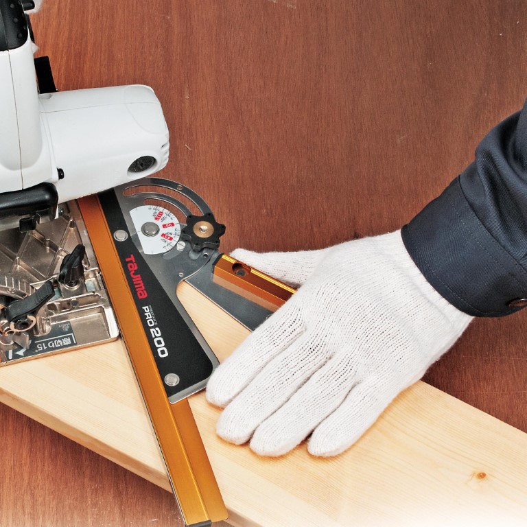 小型シート丸ごと使用済　伸びゆく電気通信展　★　櫛型印 丸鋸ガイド角度切り定規 フリーガイドプロ 200mm FG-P200C TJM