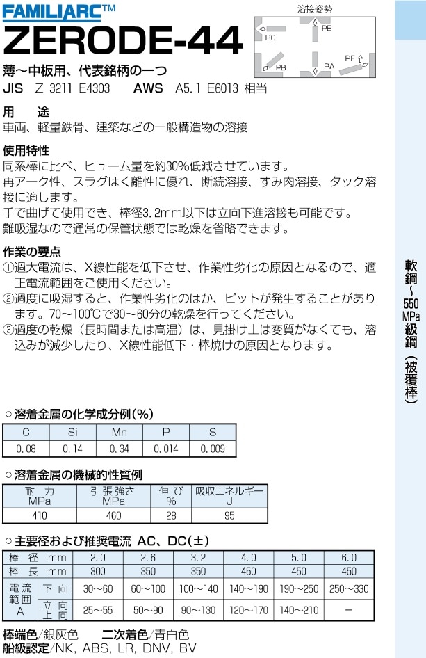 在庫あり即納】 Z-44 溶接棒ゼロード44 4.0φ × 450mm 20Kg FAMILIARC
