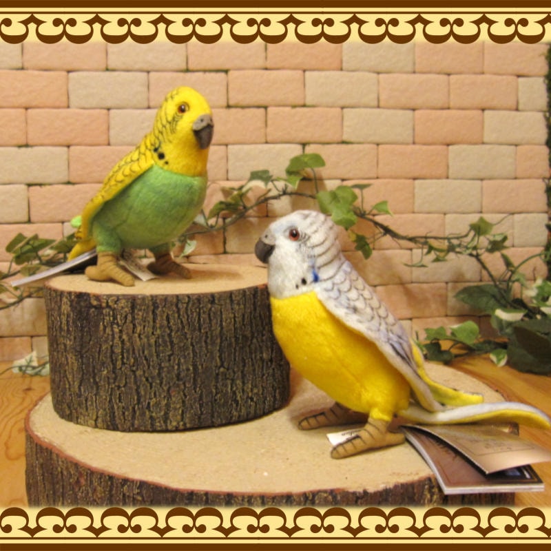 新品　置物　インテリア　セキセイインコ　グリーン色 楽天市場】Parakeet Green かわいいセキセイインコの置物 イエロー