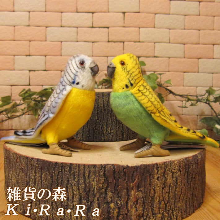 セキセイインコ ペアセット ブルー・グリーン リアルな小鳥の