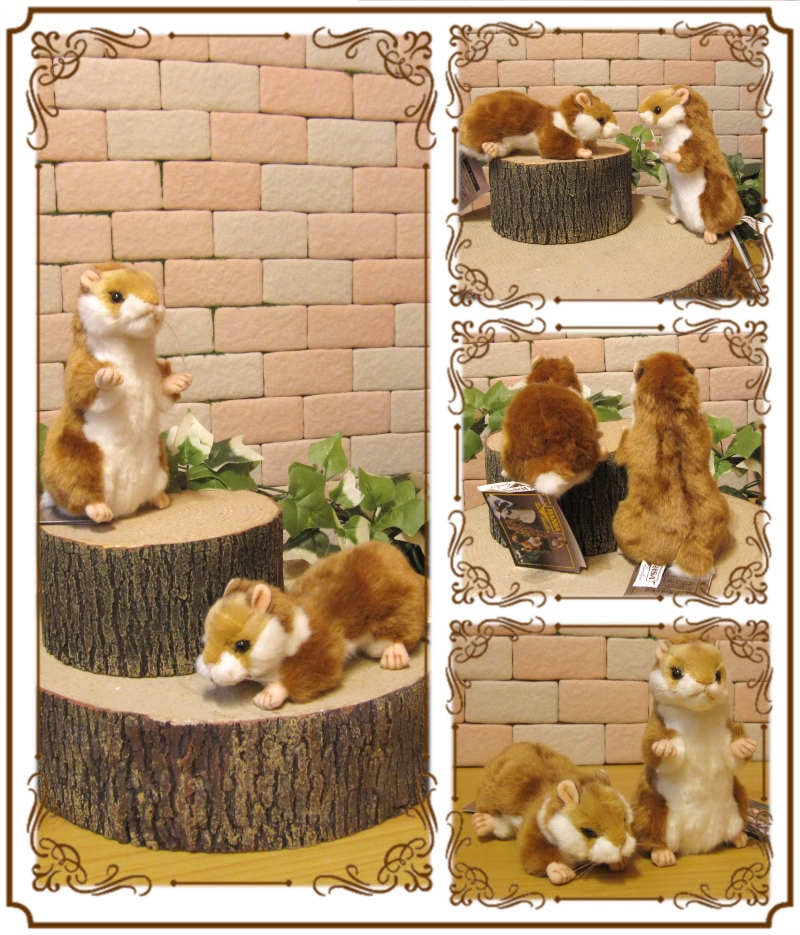 リアルな 動物の ぬいぐるみ ハムスター 2体セット アニマル オブジェ