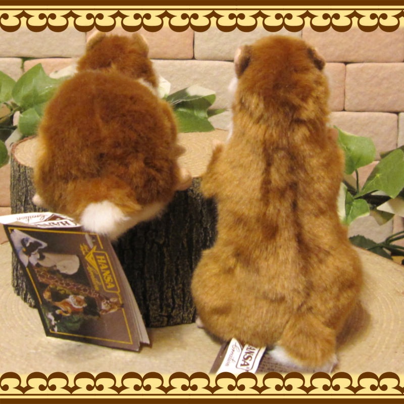 リアルな 動物の ぬいぐるみ ハムスター 2体セット アニマル オブジェ