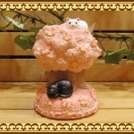お花とラインストーンでおめかし♪ 可愛いアニマルバンク ネコとサクラの貯金箱 桜の木 お部屋のインテリアにギフトとしても