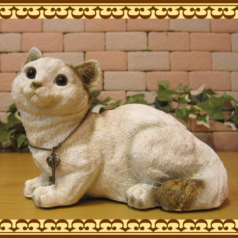 猫の置物 ナチュラルな猫の貯金箱 ナチュラル キャット ねこオブジェ