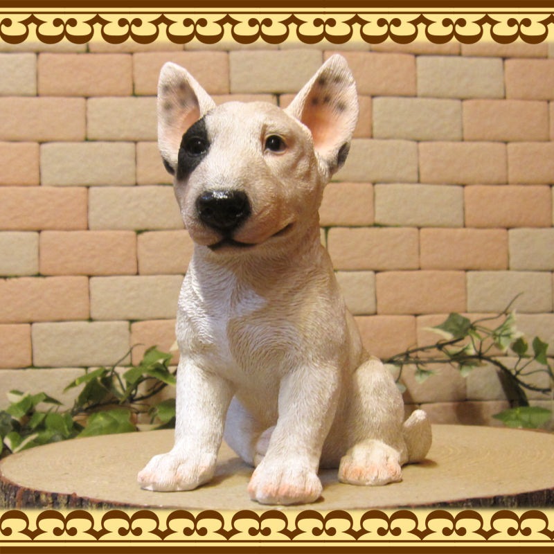 ブルテリア 犬 オブジェ 置物 加藤工芸 玄関 犬置物 陶器 ブルテリア