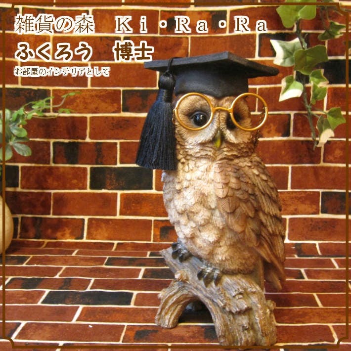 リアルな鳥の置物 ふくろう博士 フクロウのフィギュア ◇お部屋