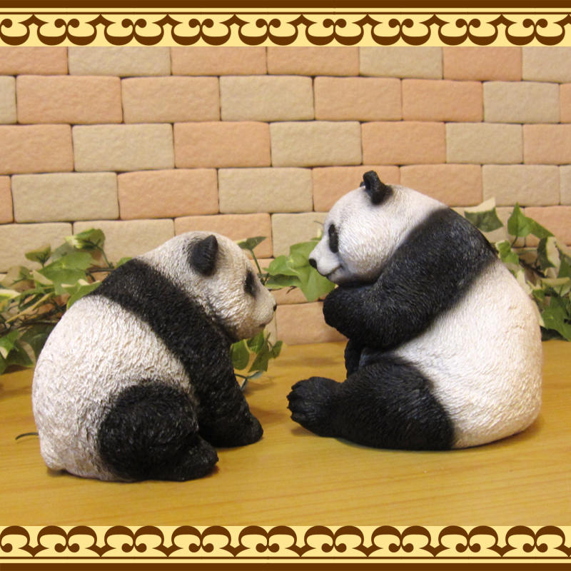 リアルな動物の置物 ジャイアントパンダ 親子セット ぱんだフィギュア