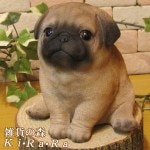 犬の置物 パグ ぷっくりベビードッグ パグ Aタイプ いぬ イヌ 動物オブジェ ガーデンオーナメント 装飾 フィギュア モチーフ インテリア 玄関先 庭 雑貨