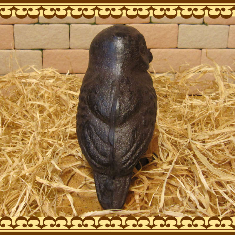 鳥の置物 アイアン 鉄製 ふくろうのフィギア ガーデン ◇お部屋の