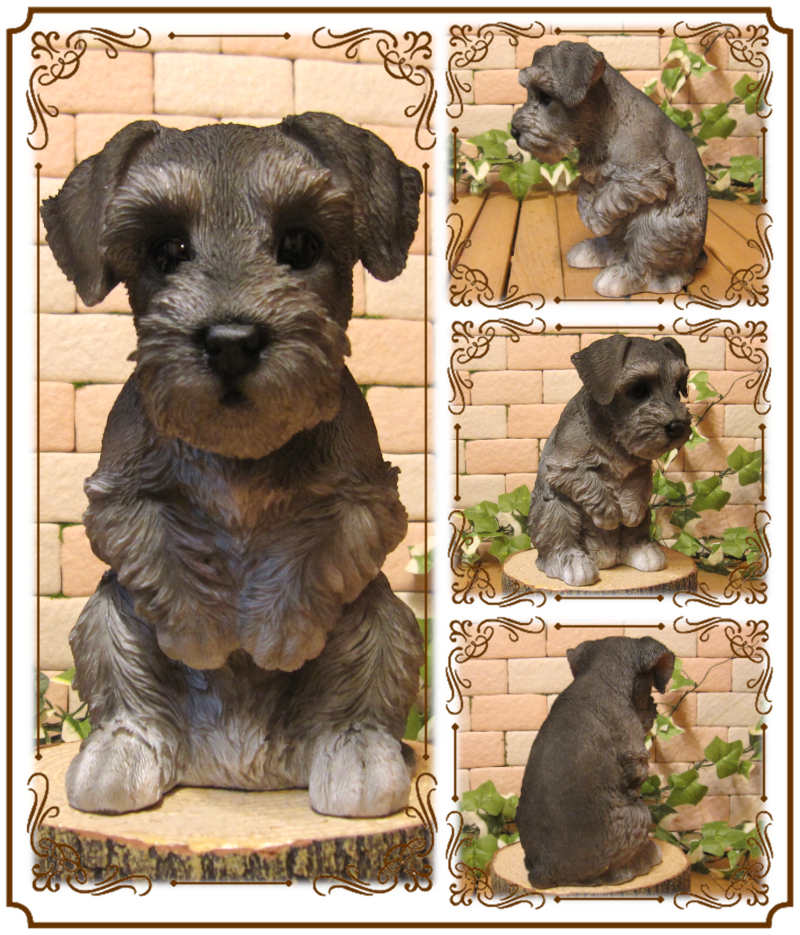 犬の置物　9点セット リアルな犬の置物 おもてなし ドッグ シュナウザー いぬの