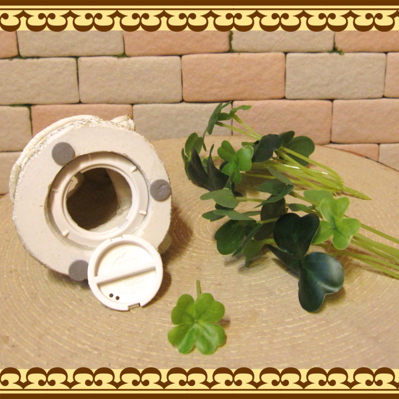 ネズミの置物 ねずみとクローバーの貯金箱 マウス バンク 鼠 干支