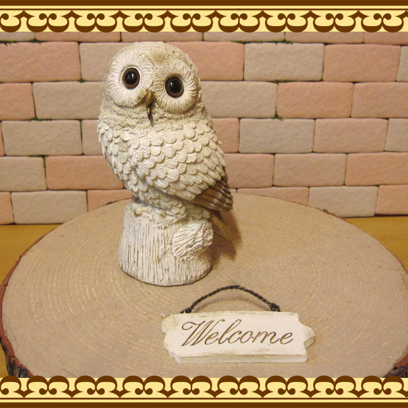 ふくろうの置物 ウエルカム ふくろう フクロウのフィギュア オウル