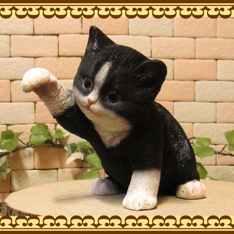猫の額　ハチワレ　アート　インテリア　オブジェ　レア　希少 原画 はちわれ 猫の絵 ネコの絵 ねこ 猫 ネコ 額入り 額装付き