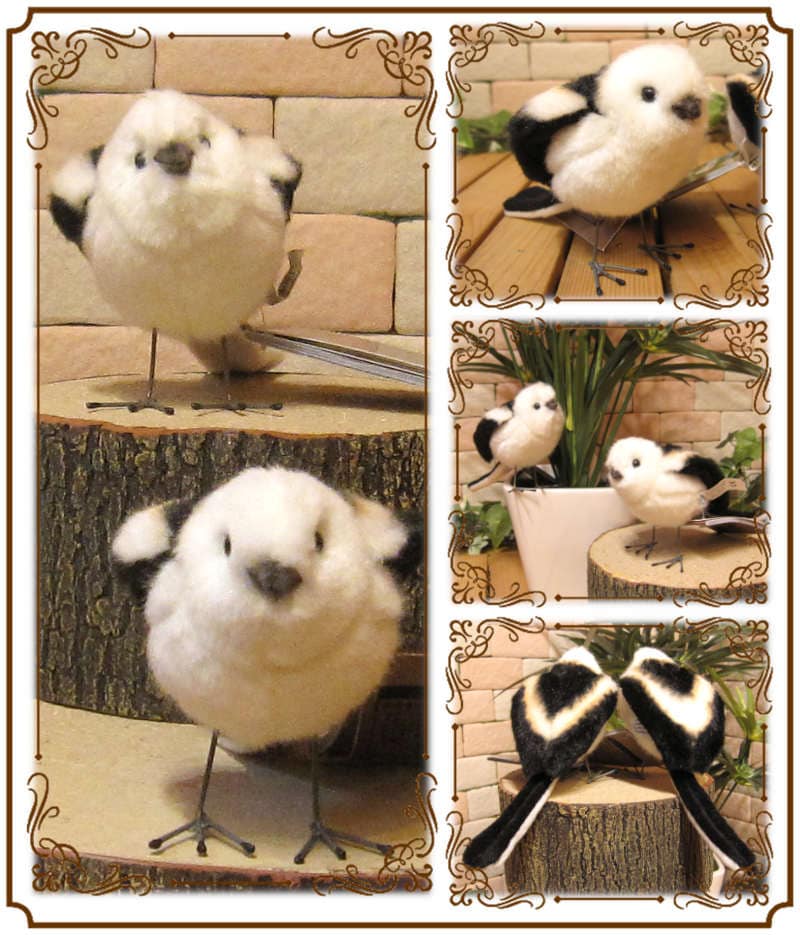 リアルな鳥のぬいぐるみ シマエナガ 2羽セット トリの置物 すずめ