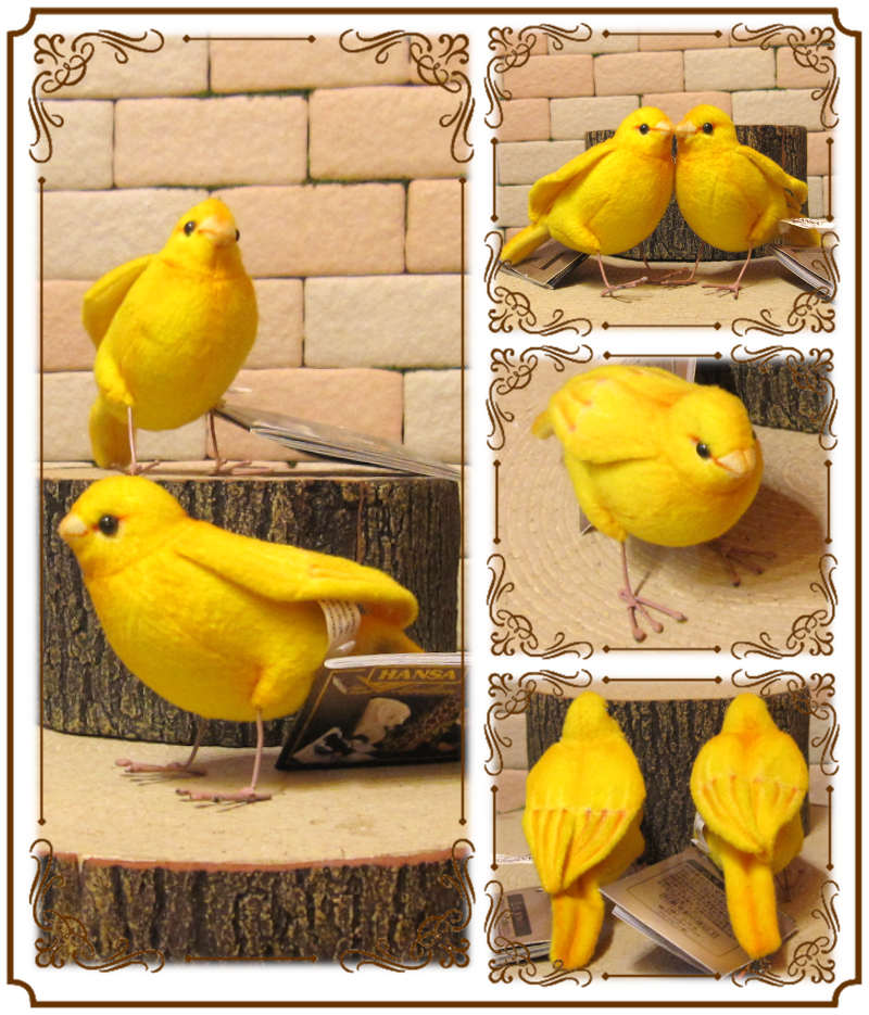 リアルな鳥のぬいぐるみ カナリア 2羽セット トリの置物 バード