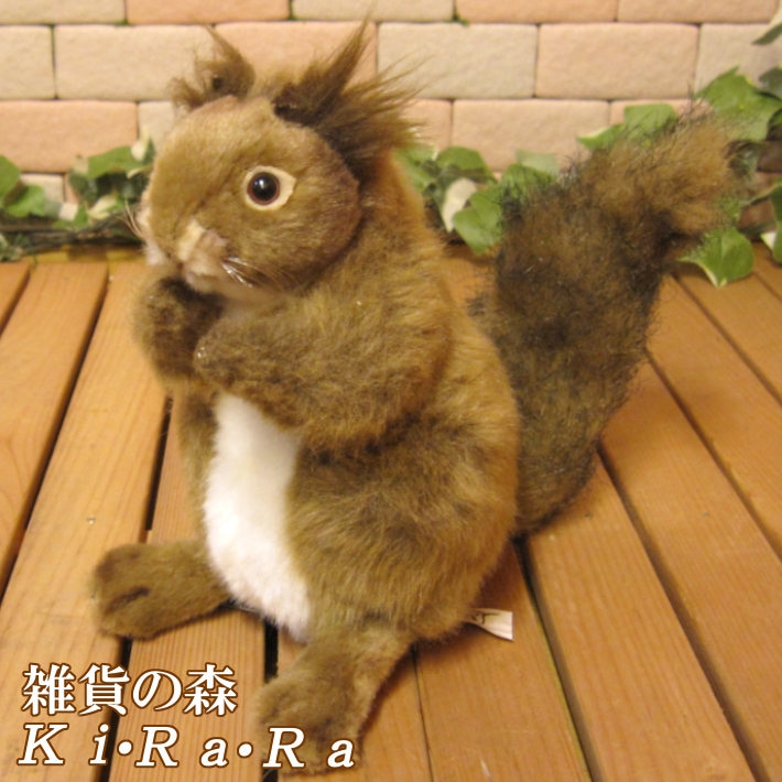 リアルファー キツネ リス 置物 オーナメント アンティーク