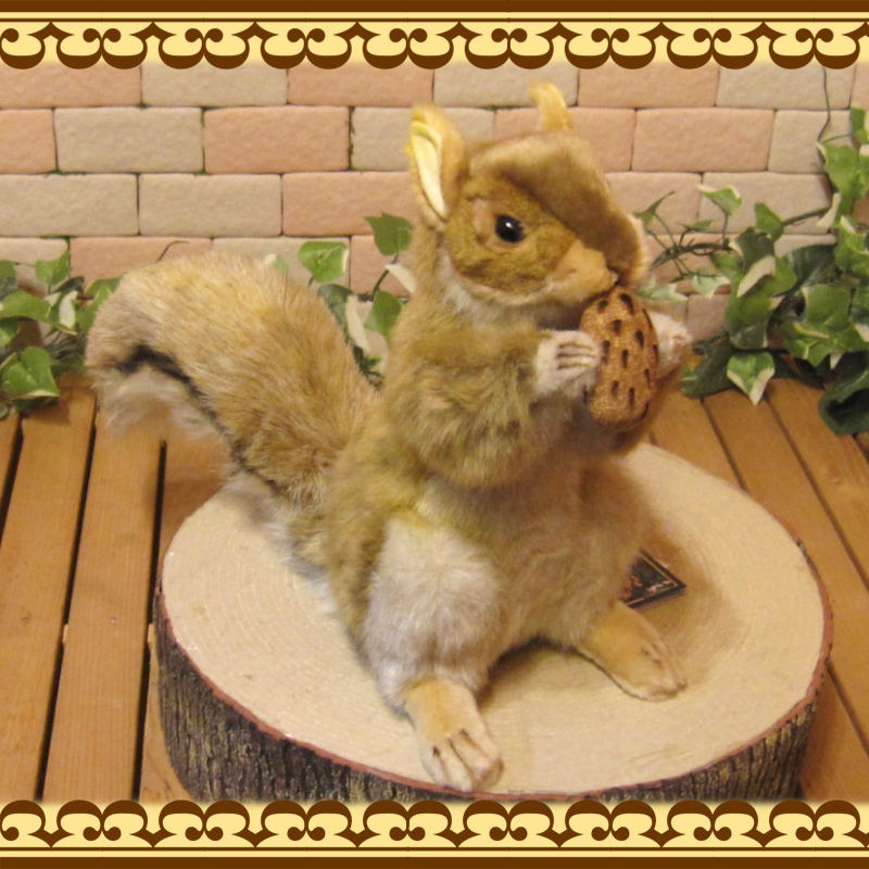 アカりす Bタイプ リアルなリスのぬいぐるみ オブジェ