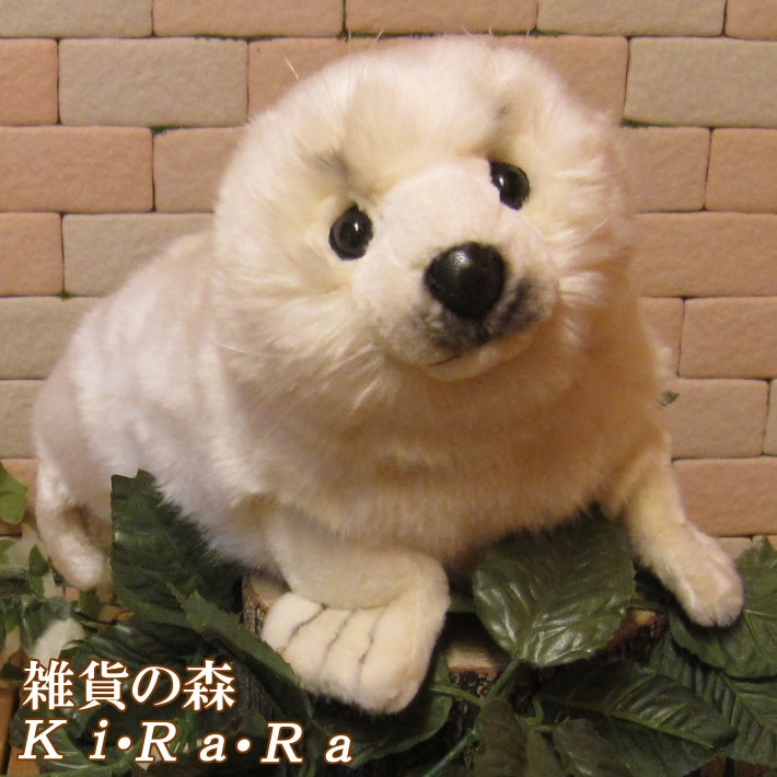 動物の置物 リアルな アザラシ 白あざらし ぬいぐるみ オブジェ