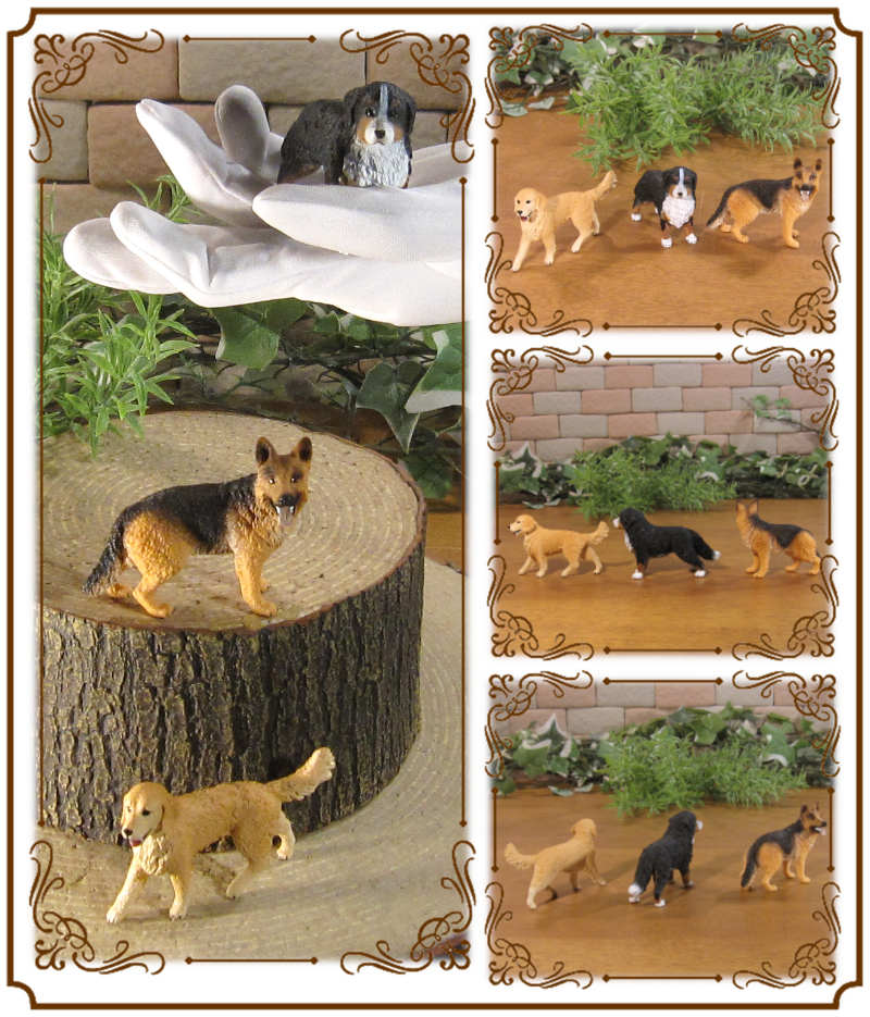 リアルな 犬の置物 ドッグ 3点セット A ゴールデンレトリバー