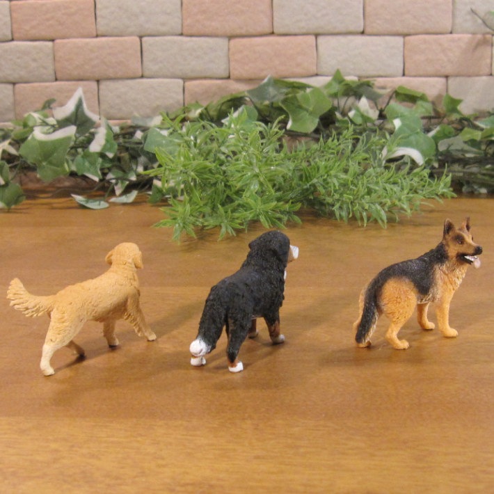 リアルな 犬の置物 ドッグ 3点セット A ゴールデンレトリバー
