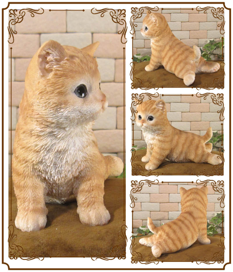 猫の置物 キャット 休憩中！ チャトラ ガーデン オーナメント 店舗