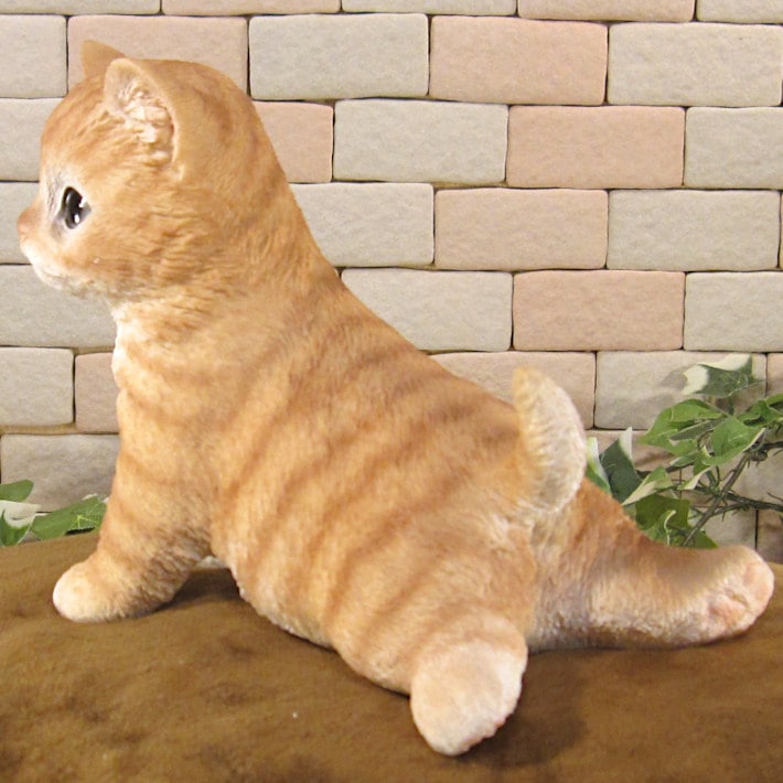 猫の置物 キャット 休憩中！ チャトラ ガーデン オーナメント 店舗