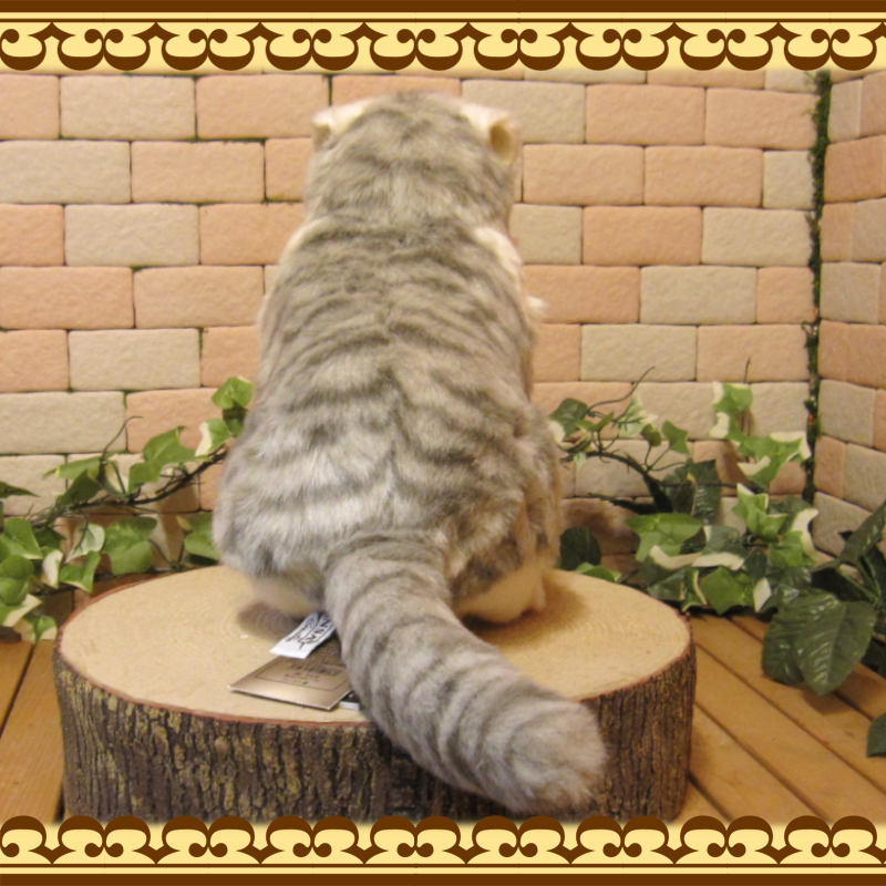 スコティッシュフォールド グレー キャット リアルな動物のぬいぐるみ