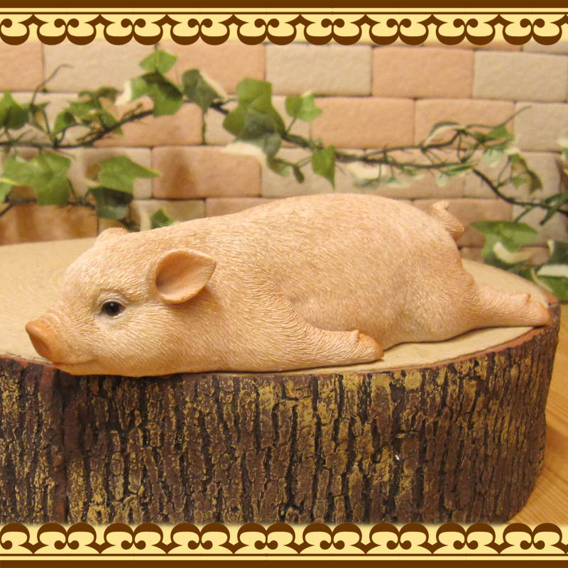 リアルな子豚ちゃん　オブジェ 樹脂 リアルな ブタの置物 ぶたの親子 3点セット ドール フィギュア