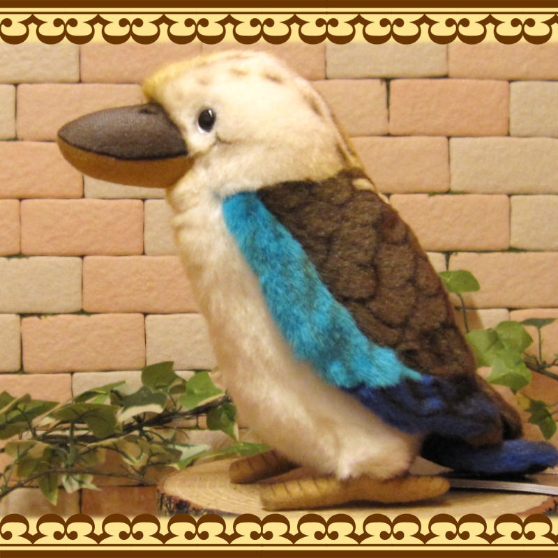 リアルな鳥のぬいぐるみ アオバネワライカワセミ トリの置物 バード