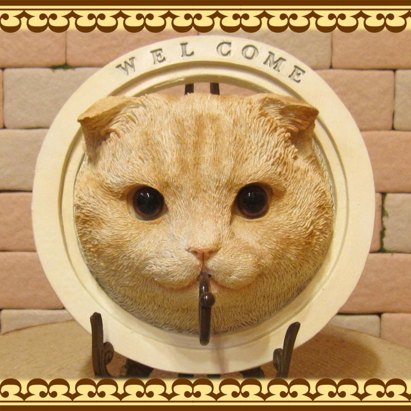 【リアル】壁掛け ペット時計 かわいい スコティッシュ・フォールド インテリア リアル】壁掛け ペット時計 かわいい スコティッシュ