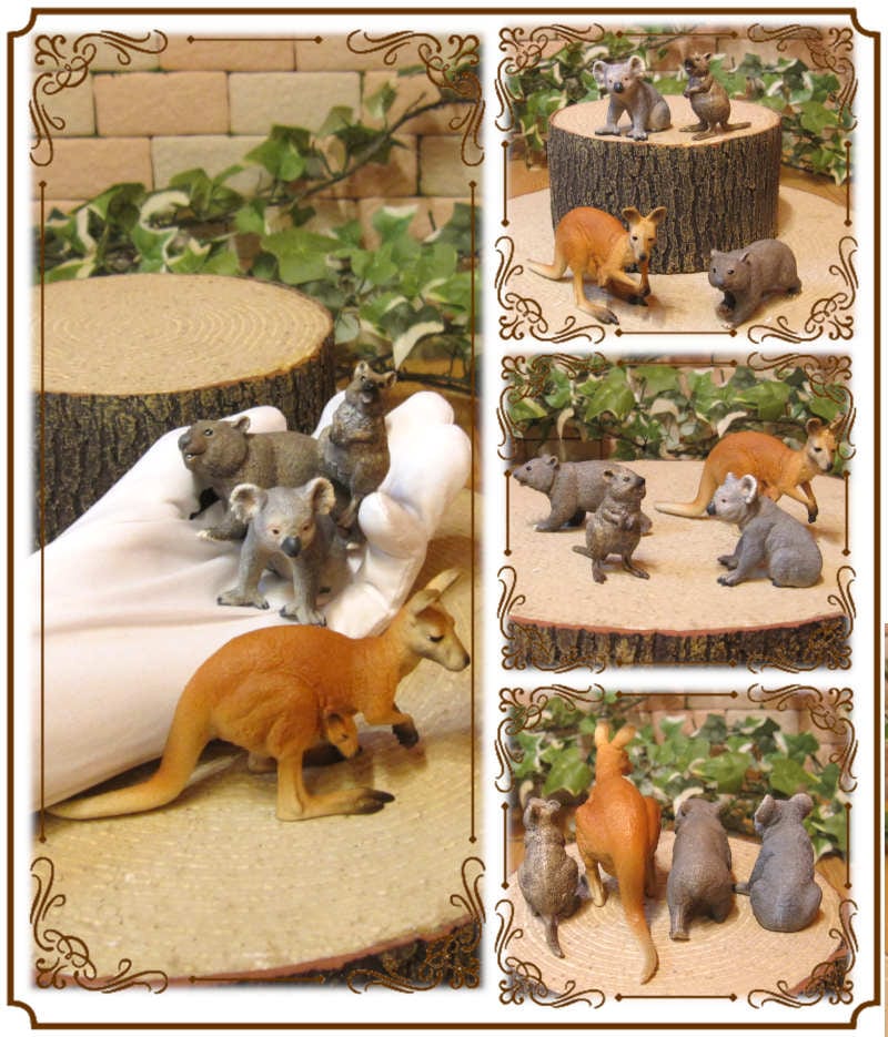 リアルな 動物の置物 オーストラリアの人気者 4点セット ドール