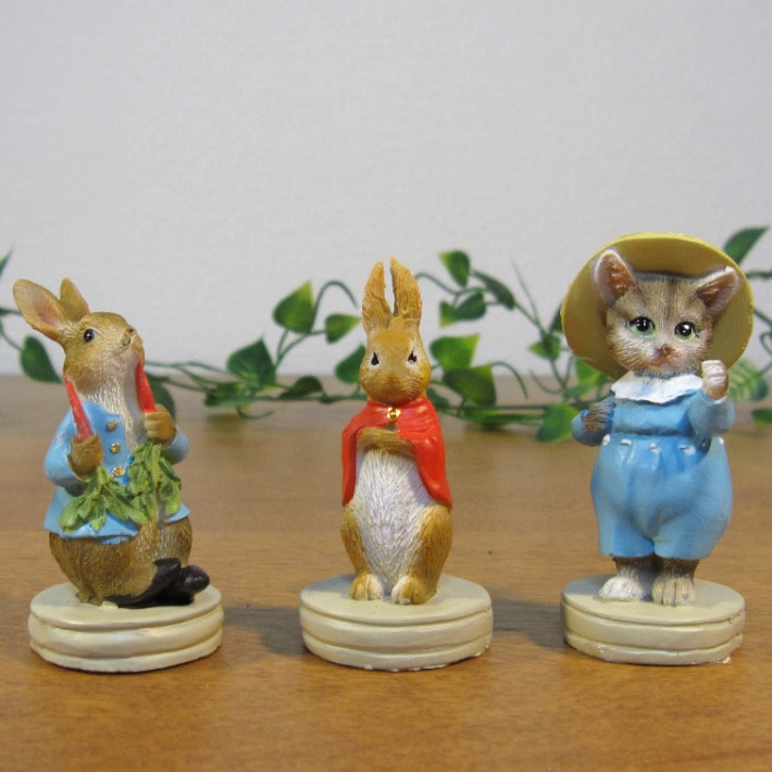 ピーターラビット うさぎ 置物 ミニチュア 3点セット ラビット ウサギ